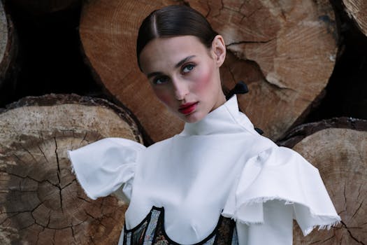 elegant haute couture dress on display