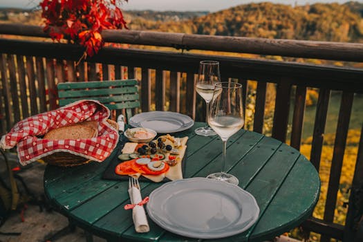 beautifully set picnic table