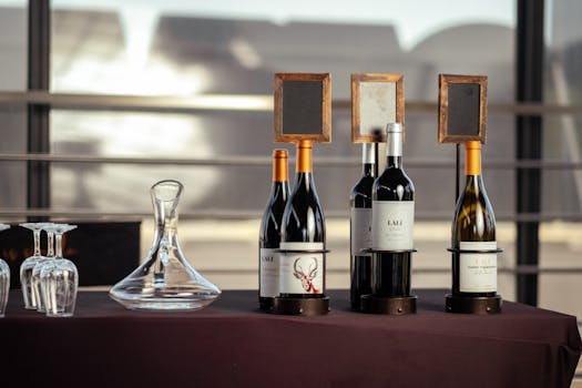 Elegant wine tasting setup