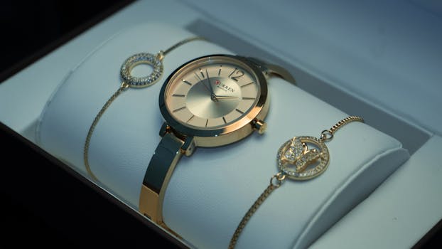 Stylish luxury watch showcased in an elegant setting